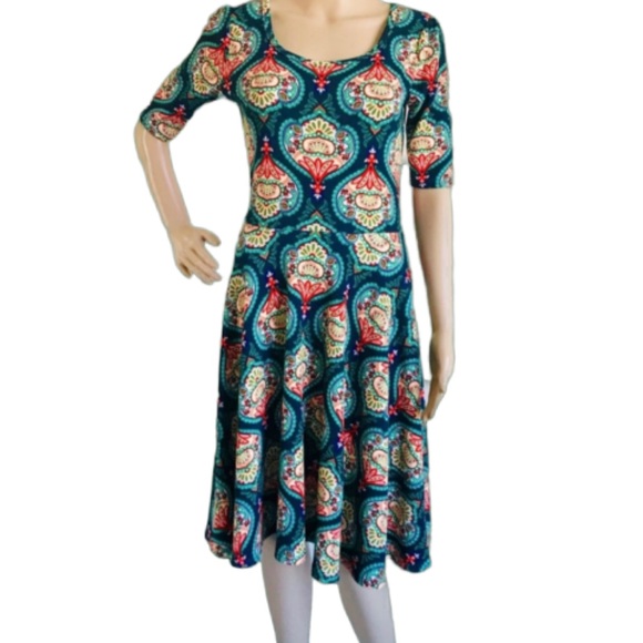 LuLaRoe Nicole Fit & Flare Dress Size Small - Picture 1 of 6
